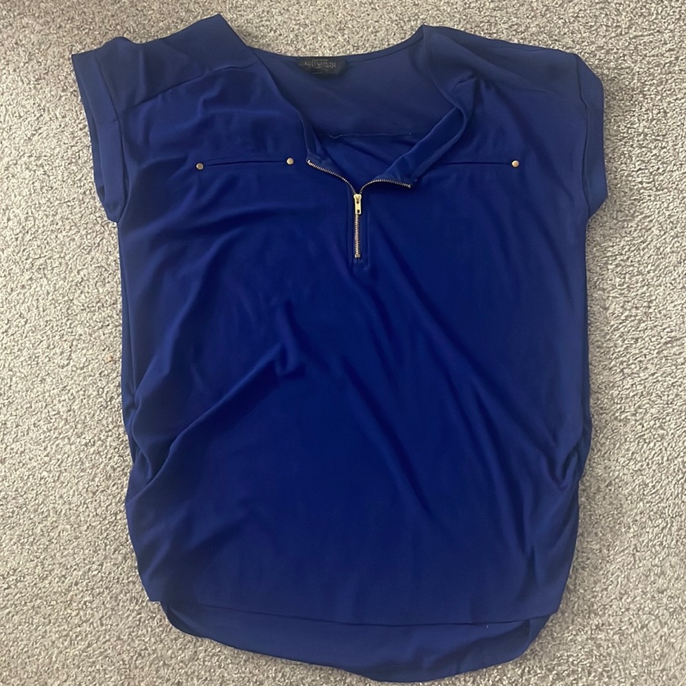 Blue maternity office shirt!
